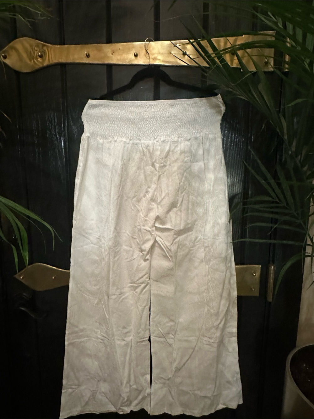 NWT TYF COLLECTION Lightweight White Wide-Leg Beach Palazzo Pants coverup Sz Lg - Picture 2 of 7